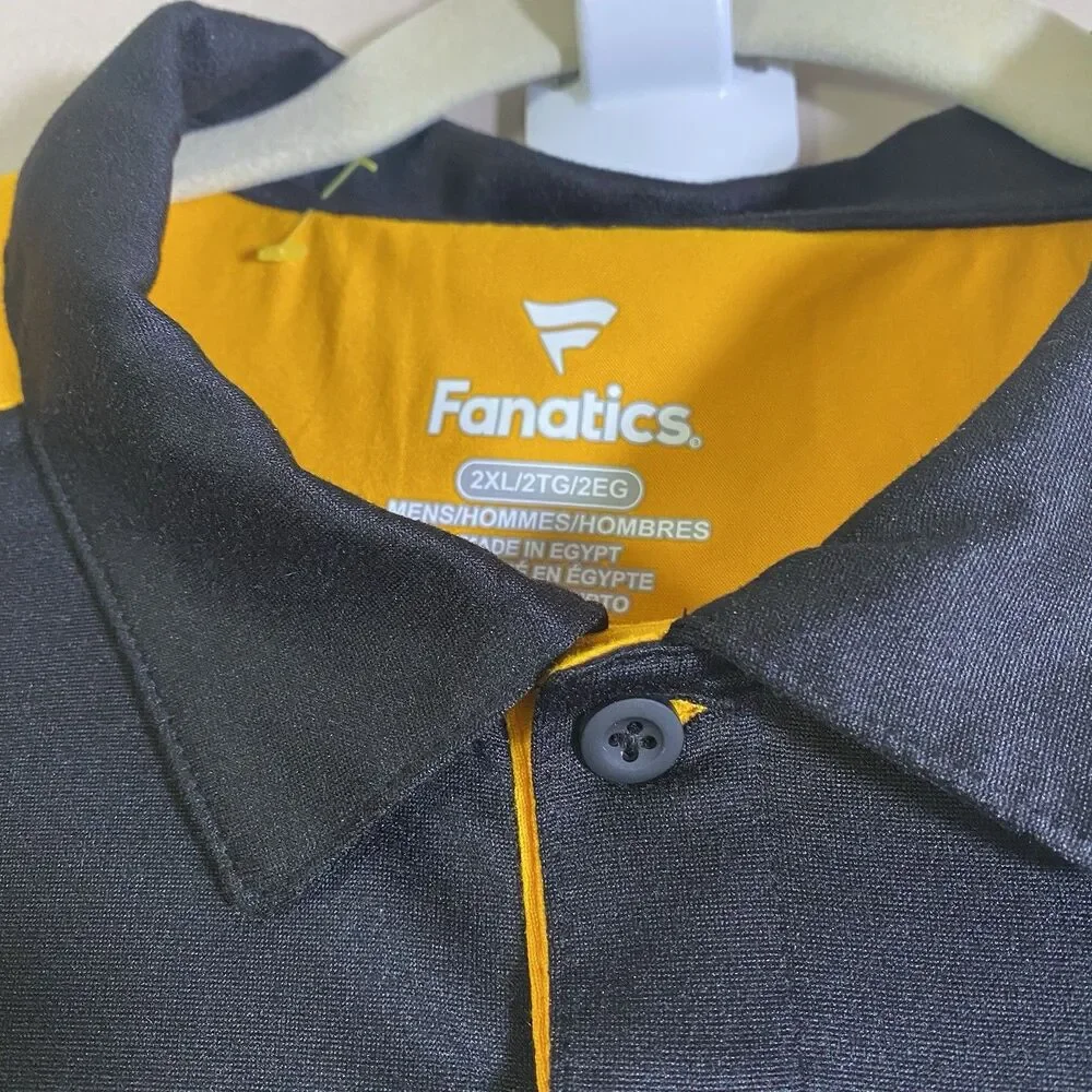 Men’s Pittsburgh Steelers Black Yellow Polo Shirt Mens 2XL Fanatics